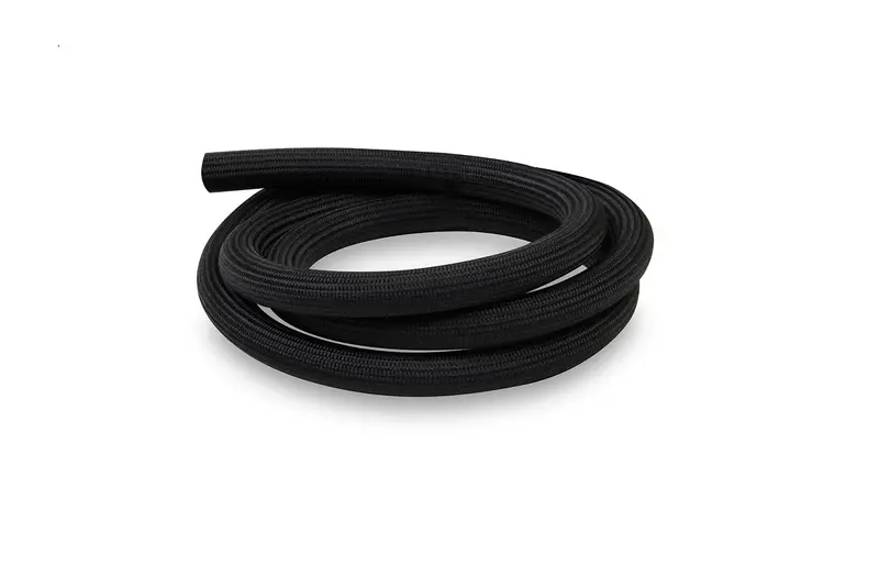 -12 Double-Helix Ribbed Ptfe Hose, Black Polyester Braided, 250 Psi, 10Ft 1