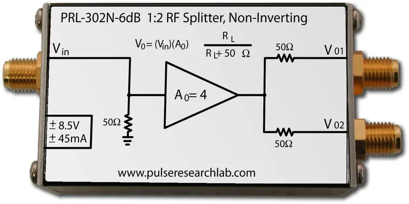 1:2 Rf Splitter, +6 Db, Non-Inverting, Sma I/Os 1