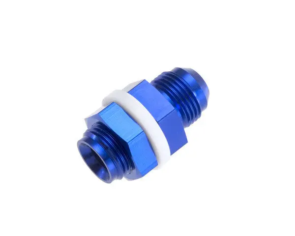 12An High Flow Bulkhead W/Washers And Nuts Blue 1