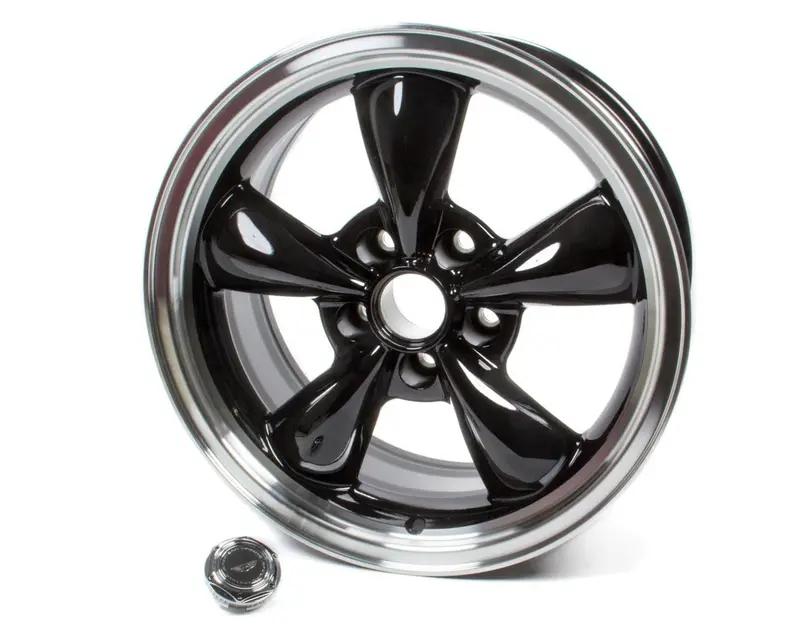 17X8 Torq Thrust M Wheel Gloss Black Machined Lip 1