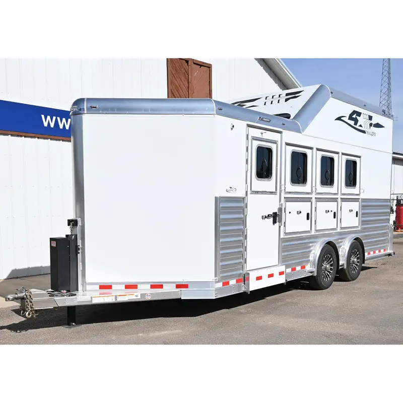 2026 4 Star 4 Horse Bumper Side Load Pull Loaded Horse Trailer 1
