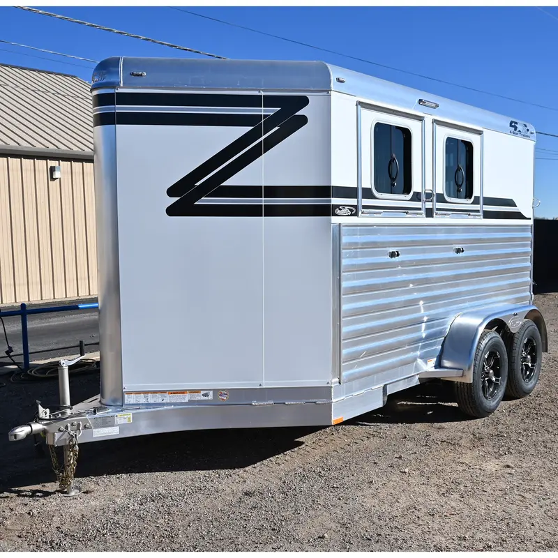 2027 4 Star 2 Horse Bumper Pull Horse 11' Trailer White Skin 1