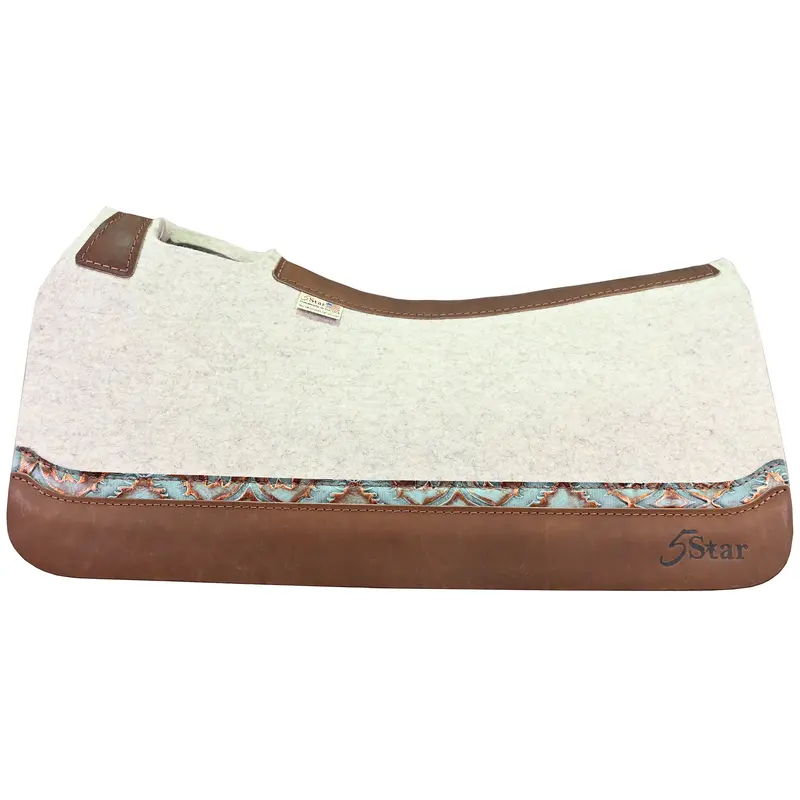 5 Star 3/4" All Around Saddle Pad W/ Inset Wear Leathers- 30"X30" 2