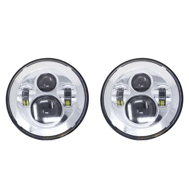 7" Led Chrome Headlight Set 1