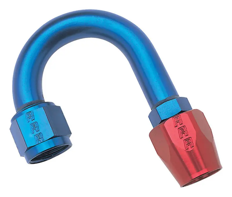 8An 180Deg Hose End Blue/Red 1