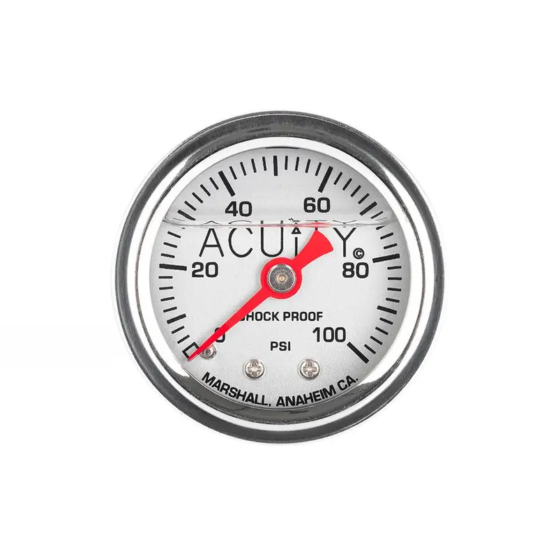 Acuity Instrument 100 Psi Fuel Pressure Gauge In Polished Stainless Finish 1