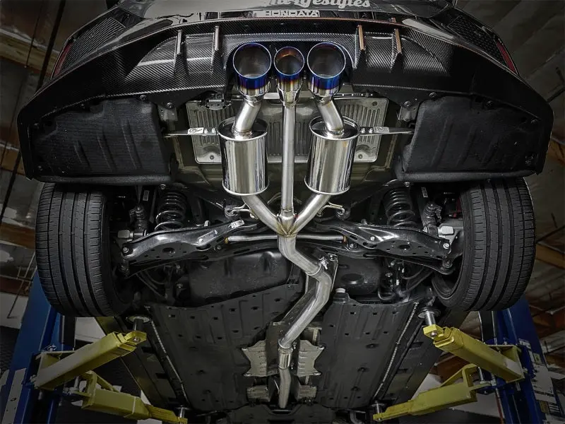 Afe Takeda 3In 304 Ss Cat-Back Exhaust W/ Blue Flame Tips 2017+ Honda Civic Type R I4 2.0L 2