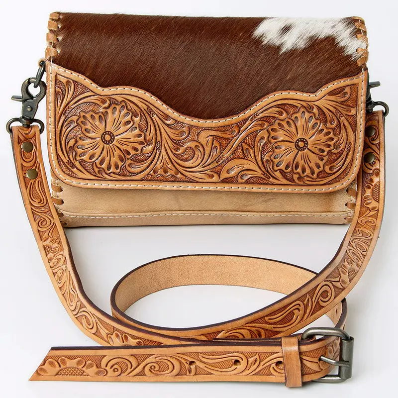 American Darling Tooled Cowhide Crossbody Purse 2