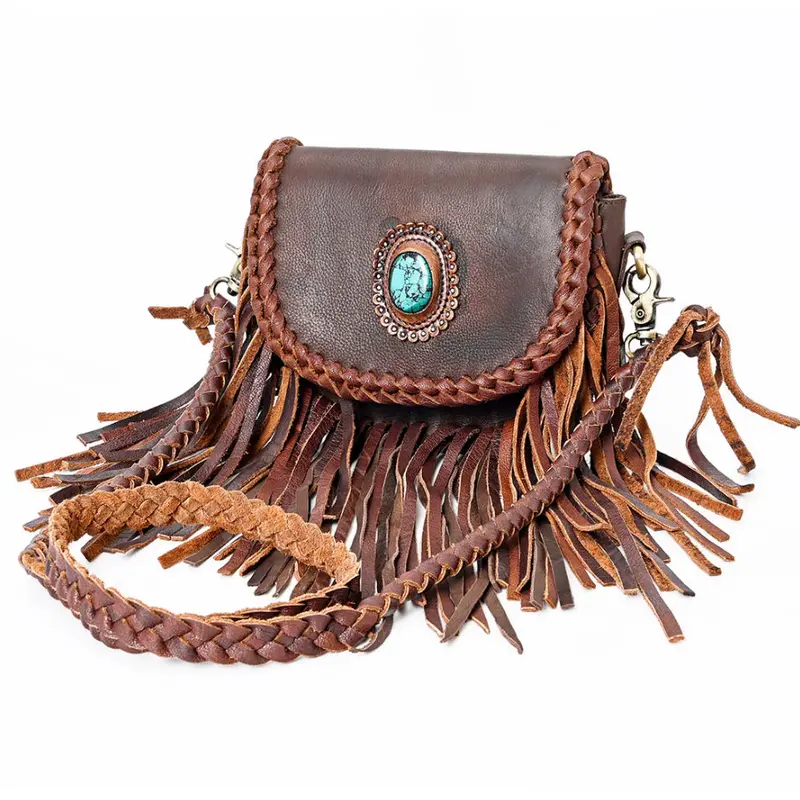 American Darling Turquoise And Fringe Purse 1