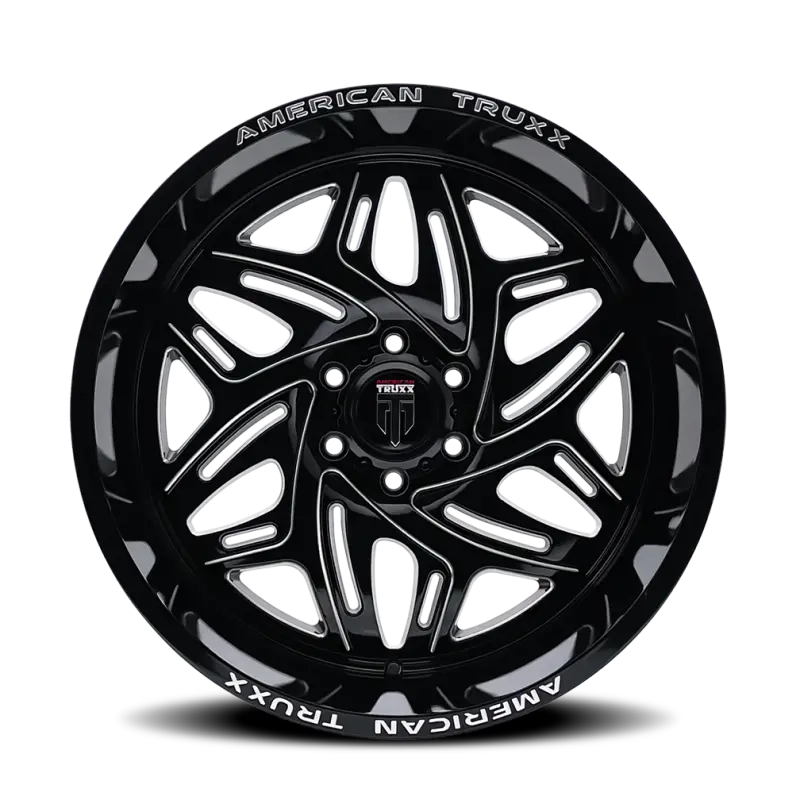 American Truxx At1914 Euphoria 22X12 / 6X135 Bp / -44Mm Offset / 87.1Mm Hub Gloss Black Milled Wheel 2