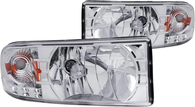 Anzousa 111206 Led Headlight Pair – Chrome/Amber | Dodge Ram 1500/2500/3500 (1994–2001) 1