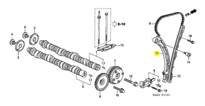 Arm, Cam Chain Tensioner - Acura / Honda (14520-Raa-A01) 1