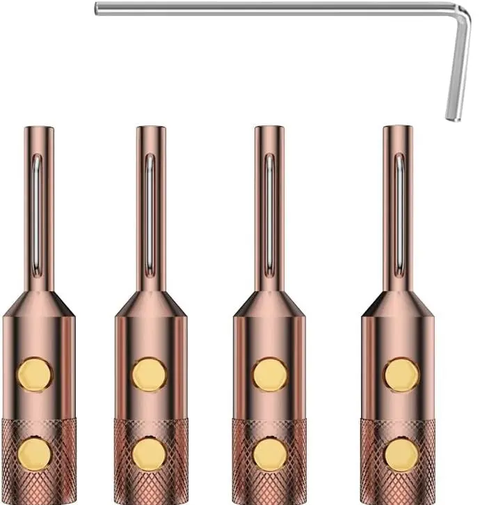 Audiophile Copper Speaker Banana Speaker Connector Kit - 4 Pcs 1