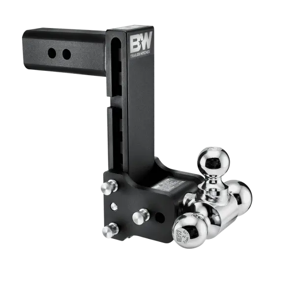 B & W Tow & Stow Hitches 1 7/8", 2", 2 5/16" Balls 8 1/2" Drop Trailer Hitch- Black 1