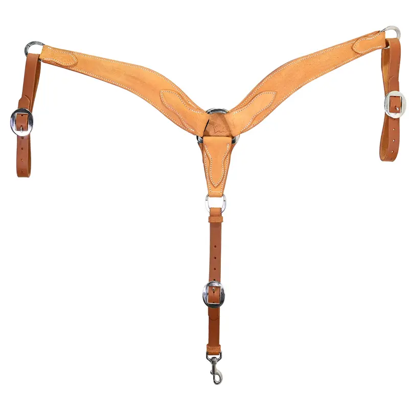 Berlin Custom Leather 2.5" Golden Oiled Roughout Breast Collar 1
