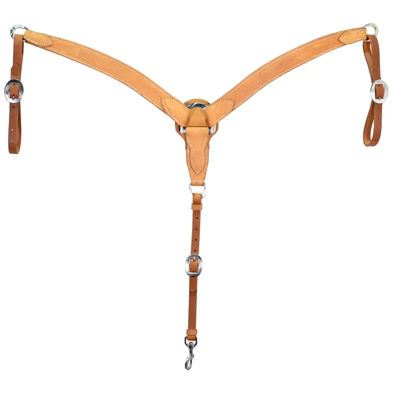 Berlin Custom Leather 2" Golden Oiled Roughout Breast Collar 1