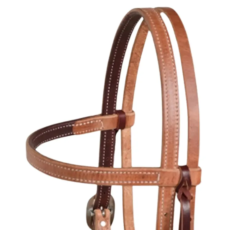 Berlin Custom Leather 3/4" Doubled 'N Stitched Browband Headstall 2