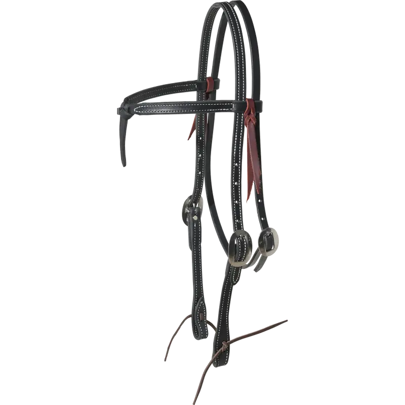 Berlin Custom Leather Black Stitched Futurity Knot Browband Headstall 1