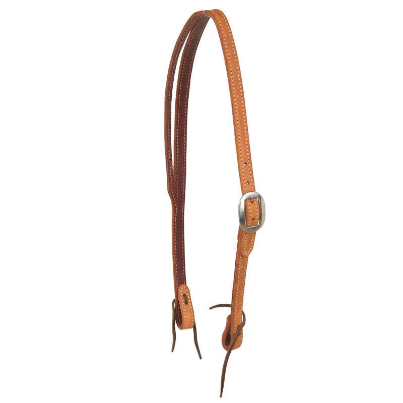Berlin Custom Leather Doubled N Stitched Roughout Golden Split Ear Headstall 1