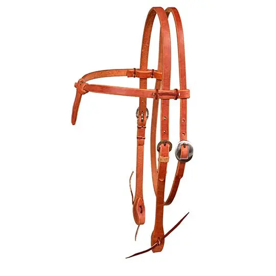 Berlin Custom Leather Futurity Knot Browband Headstall With Rawhide Keepers 1
