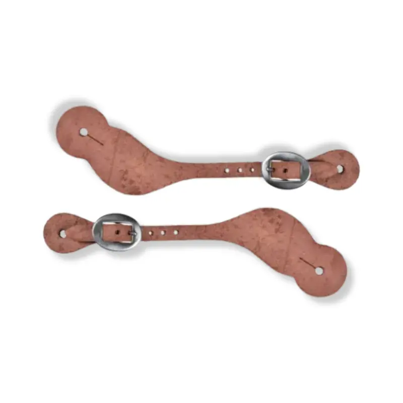 Berlin Custom Leather Mens Roughout Contoured Spur Straps 1