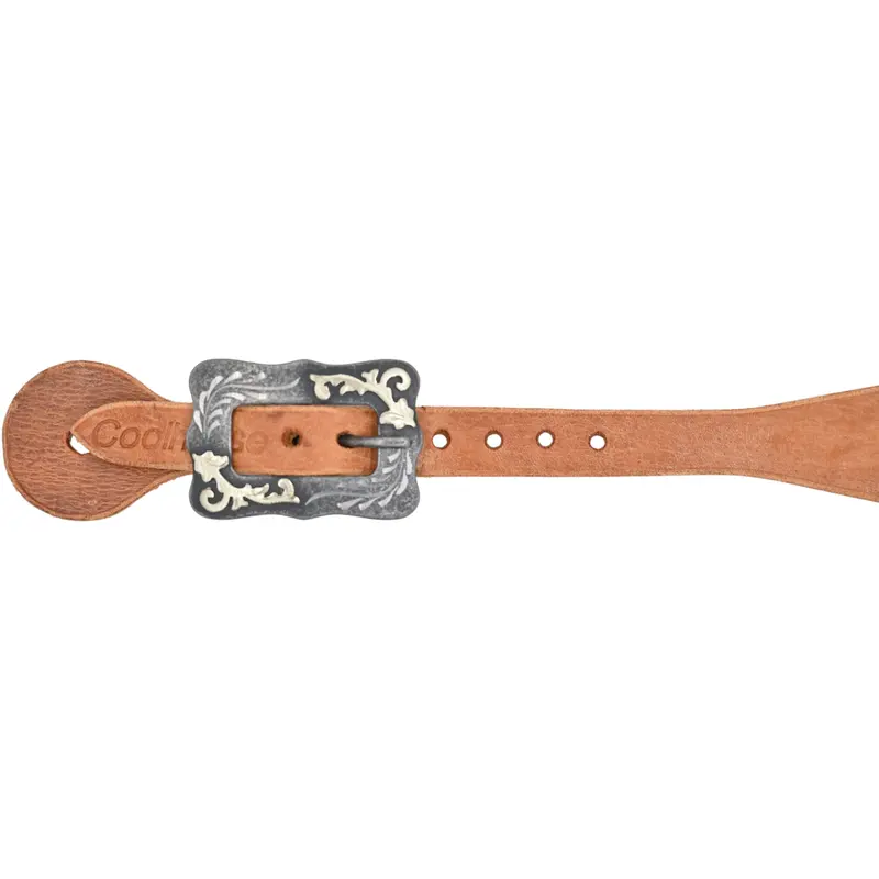 Berlin Custom Leather Men's Trailblazer Spur Straps With Engraved Black Steel Buckles 2