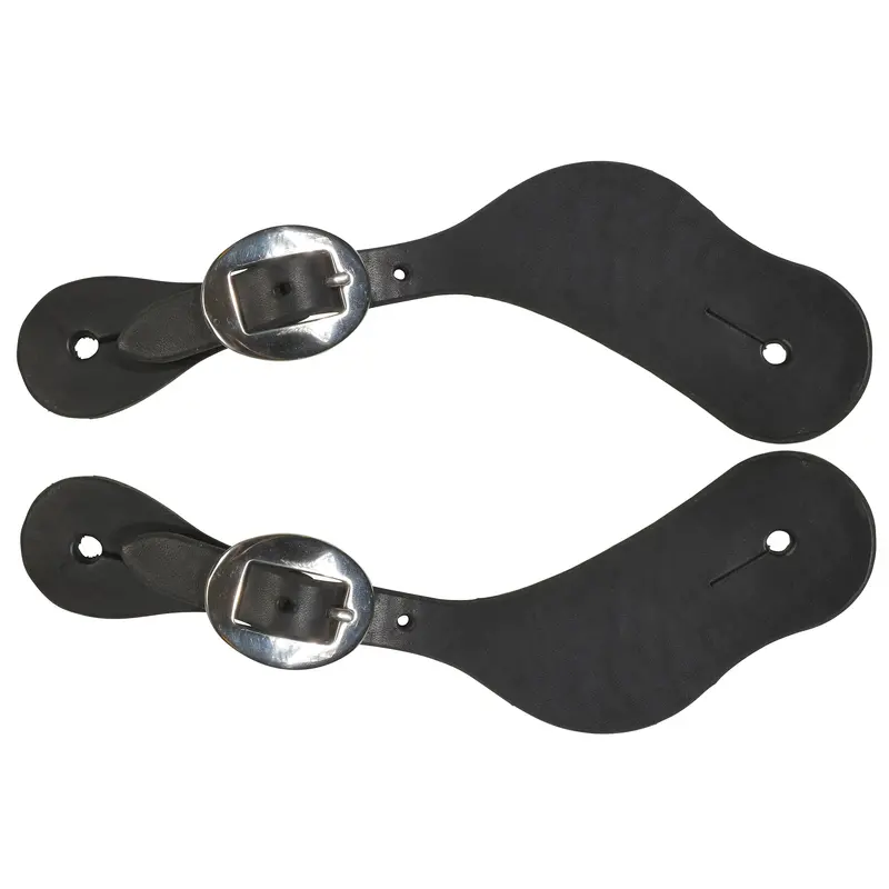 Berlin Custom Leather Women's Black Contoured Spur Straps 1