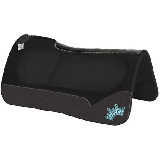 Best Ever 1" Kush Cadillac Pad With Black Wear Leathers And Light Blue Crown- 32"X32" 1