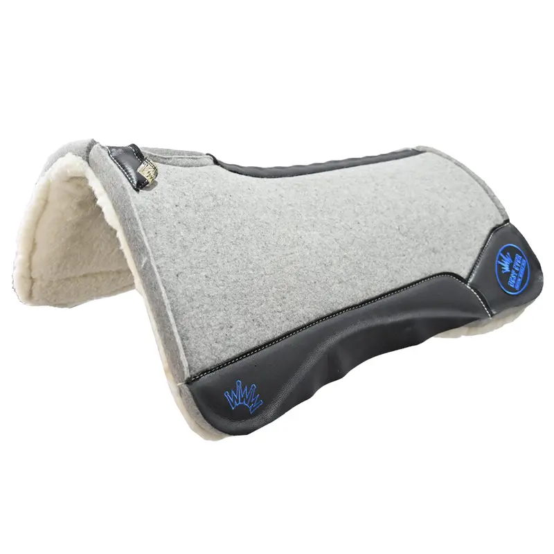 Best Ever 1" Kush Fleesar Series Saddle Pad With Black Wear Leathers- 32"X32" 1