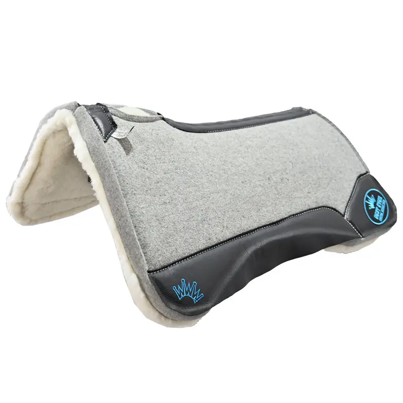 Best Ever 1" Kush Fleesar Series Saddle Pad With Black Wear Leathers- 32"X32" 1