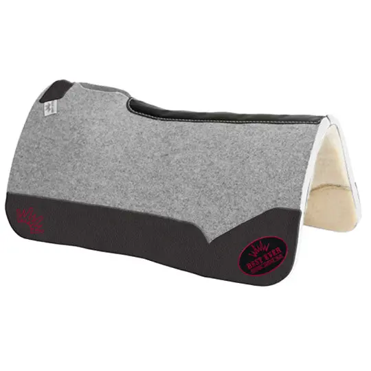 Best Ever 1" Kush Fleesar Series Saddle Pad With Black Wear Leathers- 32"X32" 2