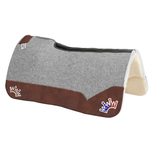Best Ever 1" Kush Fleesar Series Saddle Pad With Oak Brown Wear Leathers- 32"X32" 1