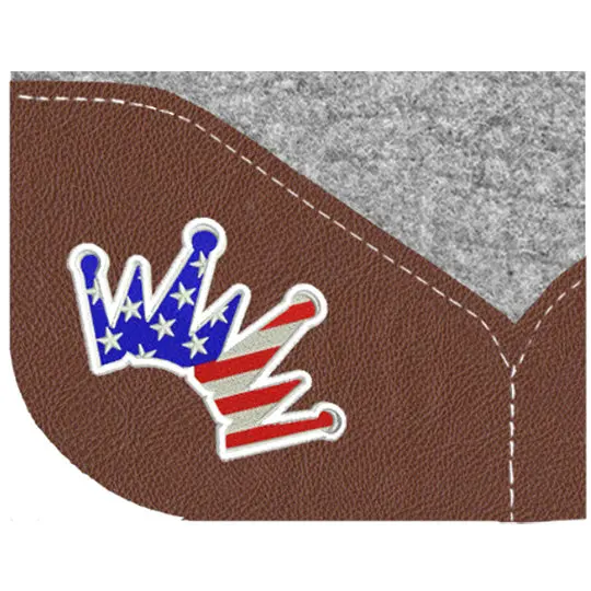 Best Ever 1" Kush Fleesar Series Saddle Pad With Oak Brown Wear Leathers- 32"X32" 2