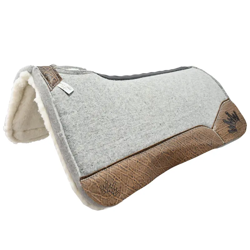 Best Ever 1" Kush Fleesar Series Saddle Pad With Vintage Peat Elephant Wear Leathers- 32"X32" 1