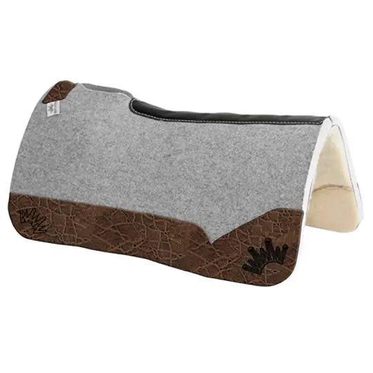 Best Ever 1" Kush Fleesar Series Saddle Pad With Vintage Peat Elephant Wear Leathers- 32"X32" 2