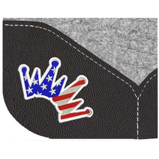 Best Ever 1" Kush Pad With Black Wear Leathers And Flag Crown- 32"X32" 2