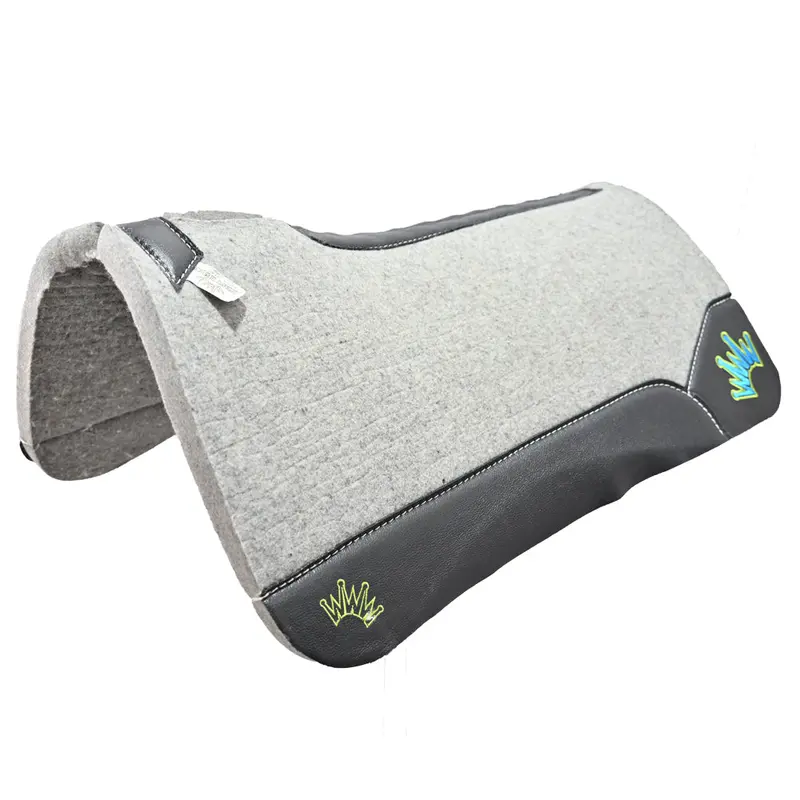Best Ever 1" Kush Pad With Black Wear Leathers And Lime Green/Blue Crown- 32"X32" 1