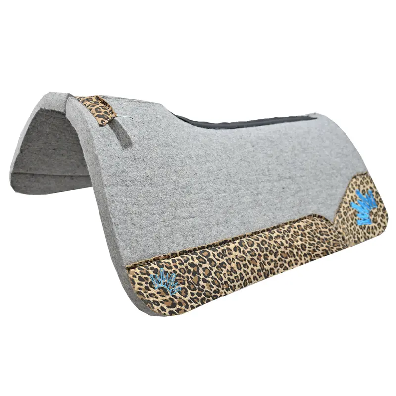Best Ever 1" Kush Pad With Leopard Wear Leathers And Turquoise Crown- 30"X30" 1