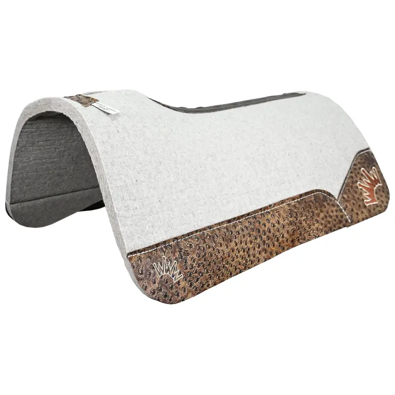 Best Ever 1" Kush Pad With Mocha Ostrich Wear Leathers And Beige/Brown Crown- 32"X32" 1