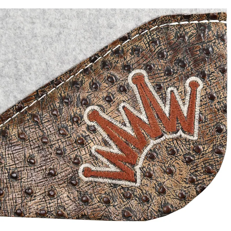 Best Ever 1" Kush Pad With Mocha Ostrich Wear Leathers And Beige/Brown Crown- 32"X32" 2