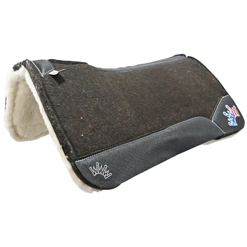 Best Ever 1" Og Fleesar Series Saddle Pad With Black Elephant Wear Leathers And Flag Crown- 32"X32" 1