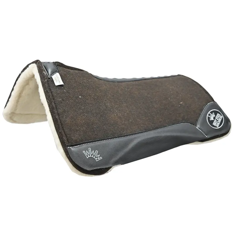 Best Ever 1" Og Fleesar Series Saddle Pad With Black Wear Leathers & Silver Patch- 32"X32" 1