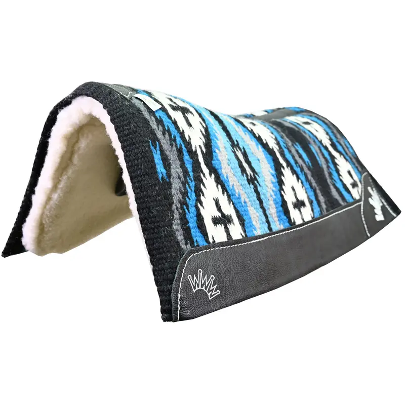 Best Ever 3/4" Black And Turquoise Las Cruces Navajo Og Fleesar Saddle Pad- 34"X38" 1