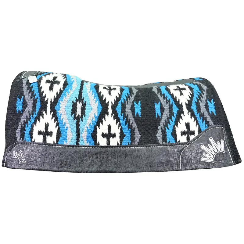 Best Ever 3/4" Black And Turquoise Las Cruces Navajo Og Fleesar Saddle Pad- 34"X38" 2