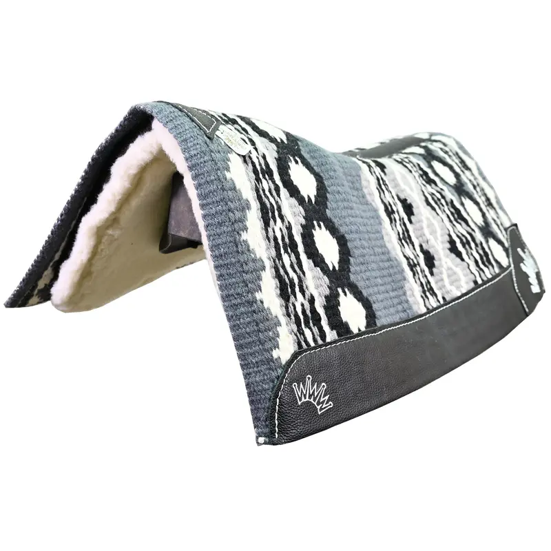 Best Ever 3/4" Grey And Black Riverland Navajo Kush Fleesar Series Saddle Pad- 34"X38" 1