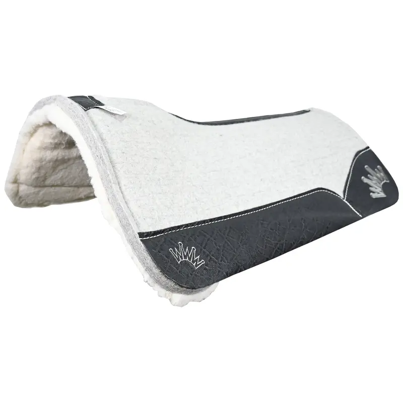 Best Ever 3/4" Kush Fleesar Series Saddle Pad With Black Elephant Wear Leathers & Dark Grey Crown- 30"X30" 1