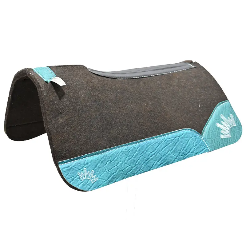 Best Ever 3/4" Og Pad With Turquoise Elephant Wear Leathers And Silver Crown- 30"X30" 1
