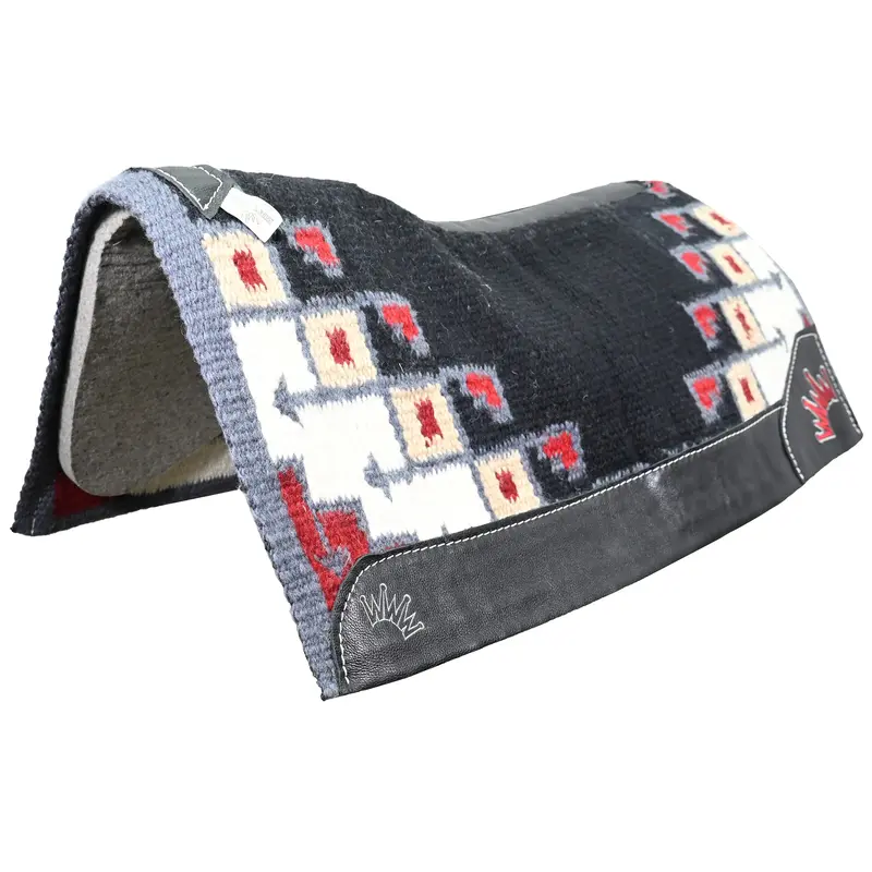 Best Ever 3/4" Red And Black New Pueblo Navajo Kush Saddle Pad- 34"X38" 1