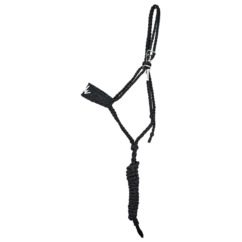 Best Ever Braided Mule Tape Halter W/ 8.5' Lead- Black 1