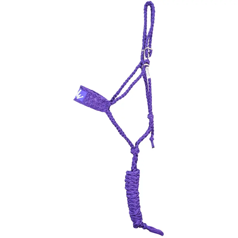 Best Ever Braided Mule Tape Halter W/ 8.5' Lead- Purple 1